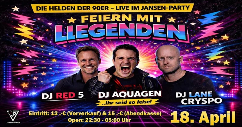Feiern mit Legenden - Die Helden der 90er im Jansen